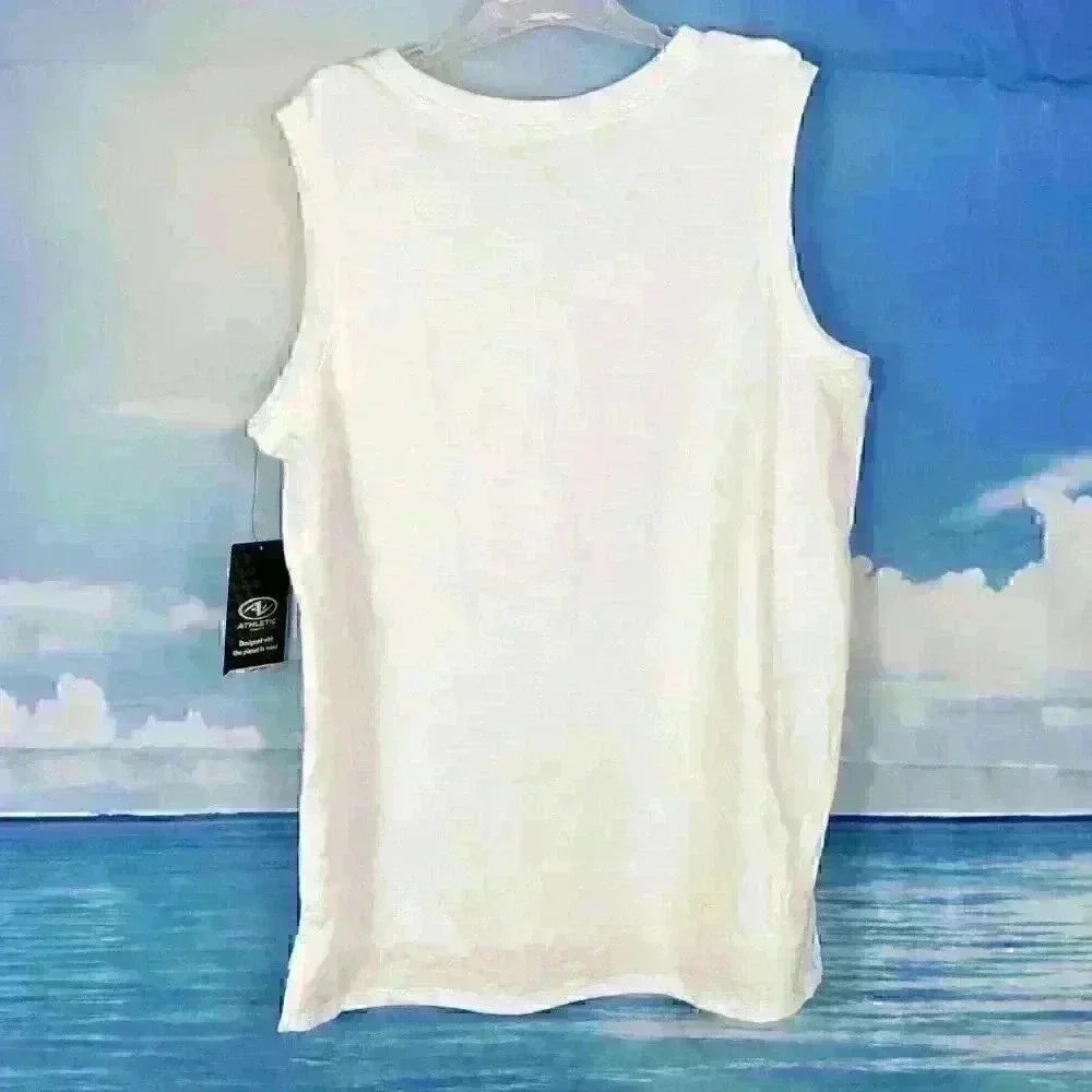 NWT ATHLETIC Girls Sports TANK TOP WHITE Lightweight Basketball Workout size XXL